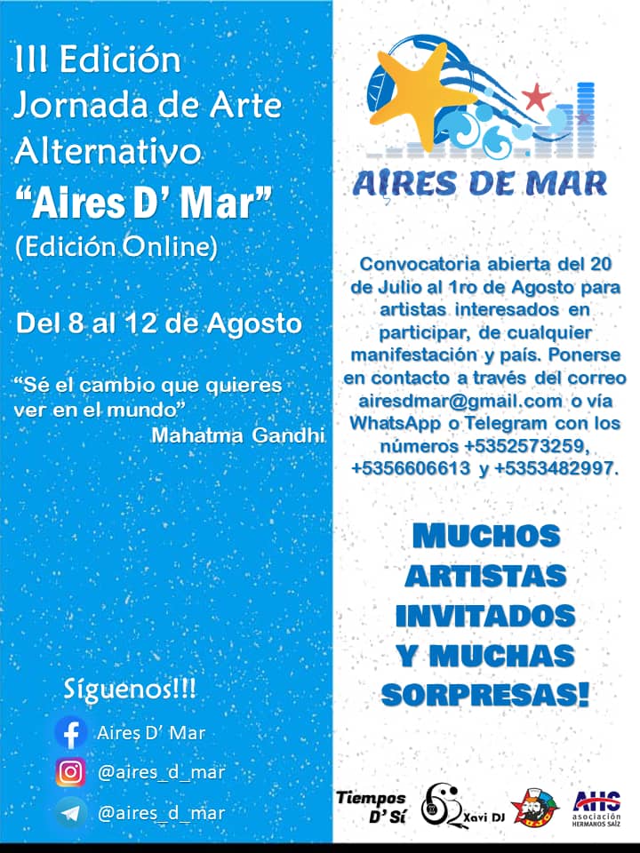 III Edición de la Jornada Cultural Alternativa Aires de Mar. Convocatoria iii-edicion-de-la-jornada-cultural-alternativa-aires-de-mar-convocatoria